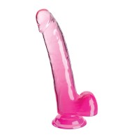 King Cock Clear 9 Inch Cock w/Balls Pink