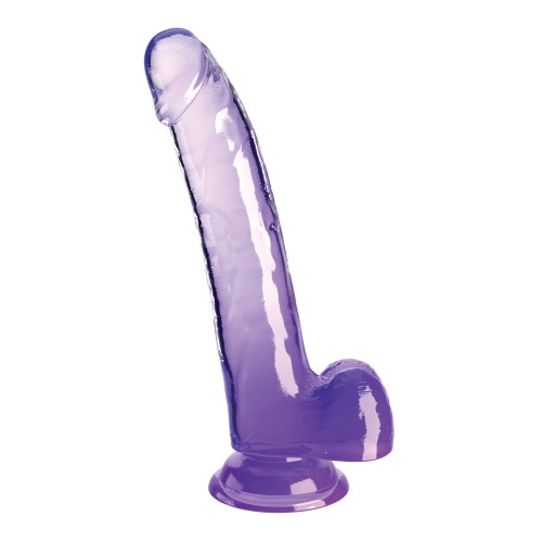 King Cock Clear 9" Cock with Balls - Purple