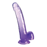 King Cock Clear 9" Cock with Balls - Purple