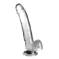 Dildo Transparente King Cock de 9 Pulgadas con Testículos