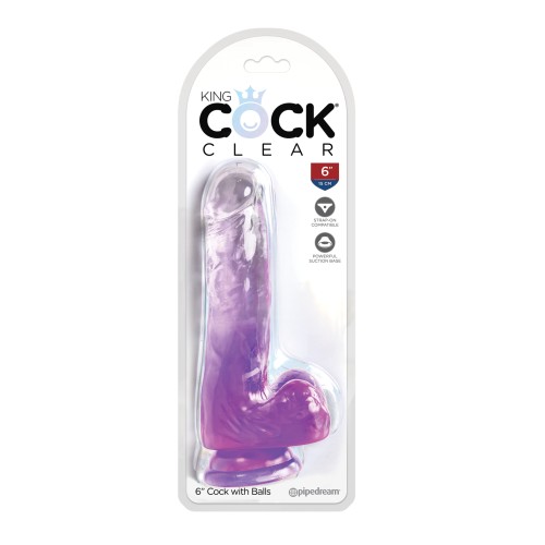 Dildo King Cock Clear de 6 Pulgadas para el Placer Máximo