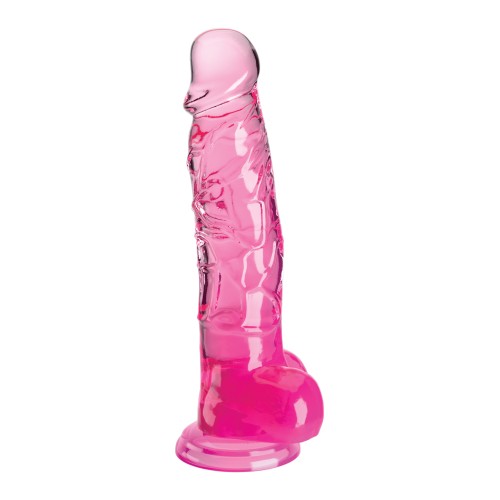 Dildo Realista King Cock Clear 8" con Testículos Rosa