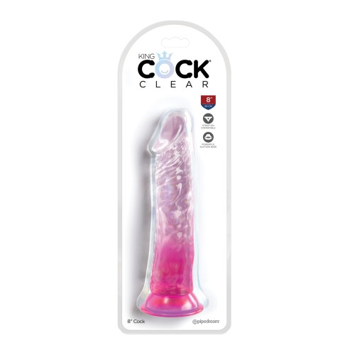 King Cock Clear 8 Inch Dildo Pink