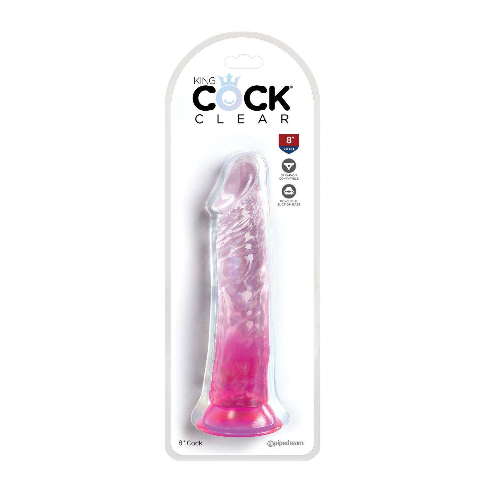 King Cock Clear Dildo De 8 Pulgadas Rosa