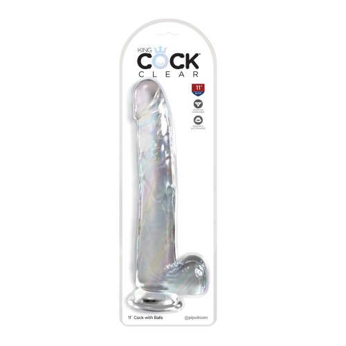 King Cock Clear 11 pulgadas con Testículos - Transparente