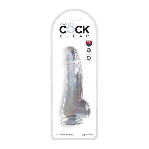 King Cock Clear de 7.5" con Testículos