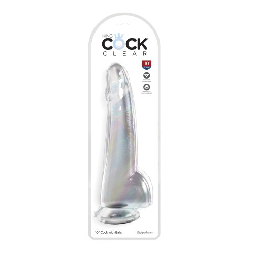 King Cock Clear 10 Inch Cock with Balls