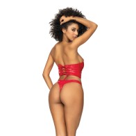 Wet Look Two In One Babydoll Red XL