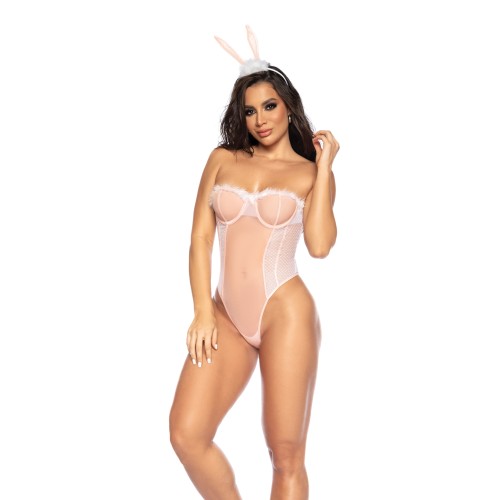 Sexy Bunny Underwire Bodysuit with Lace-Up Back