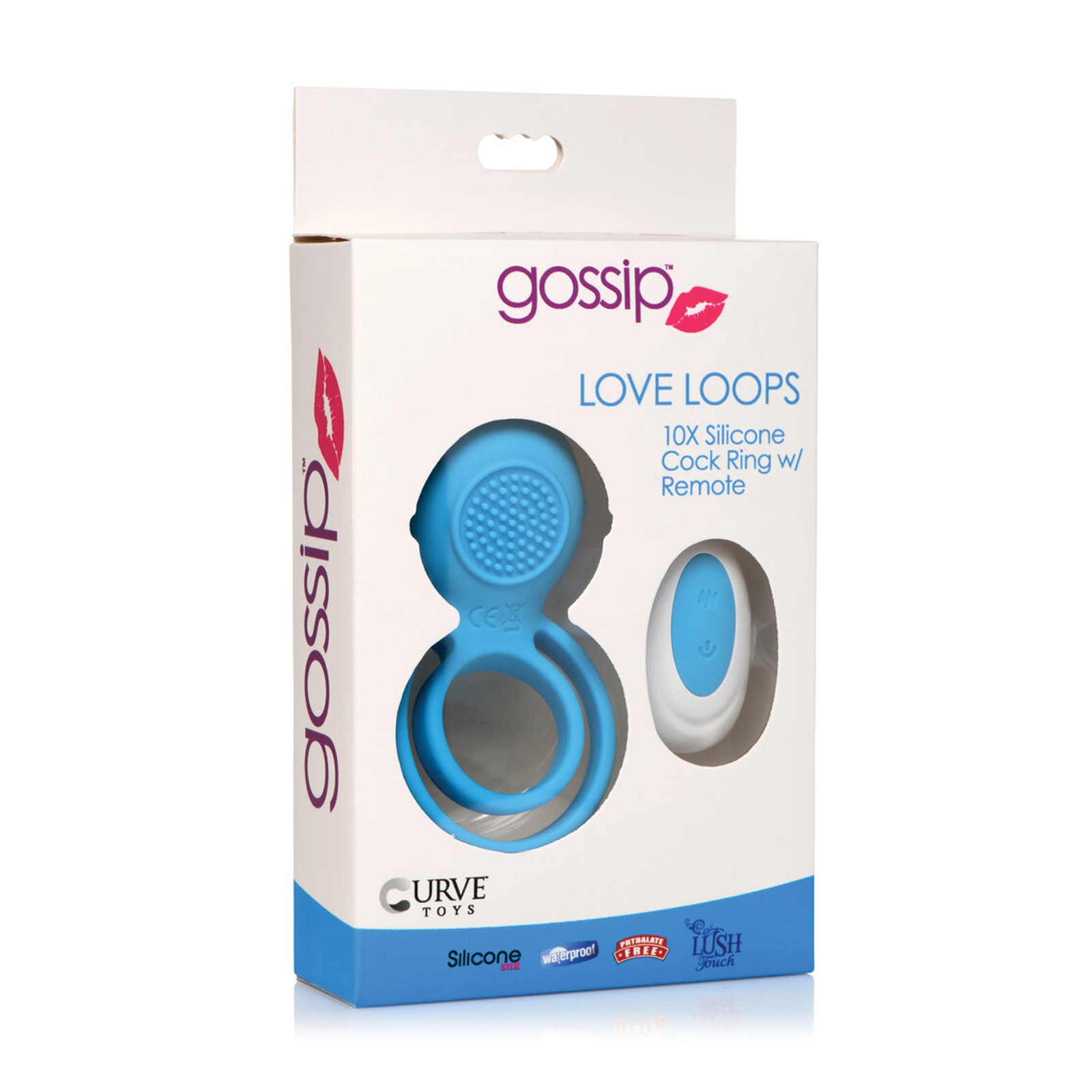 Curve Toys Gossip Love Loops Cock Ring - Azure