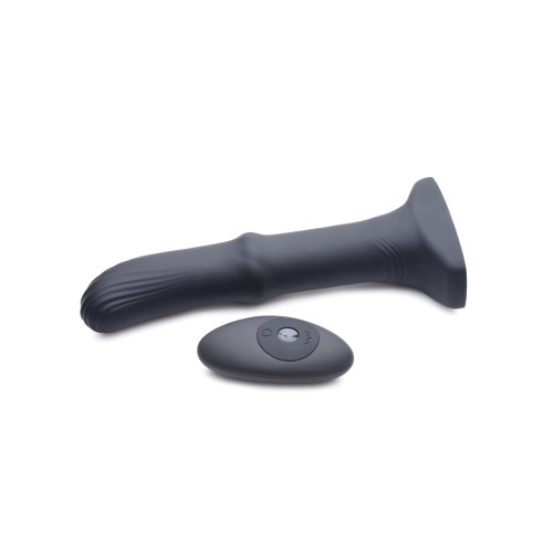 ThunderPlugs Sliding Shaft Silicone Vibrator with Remote Black