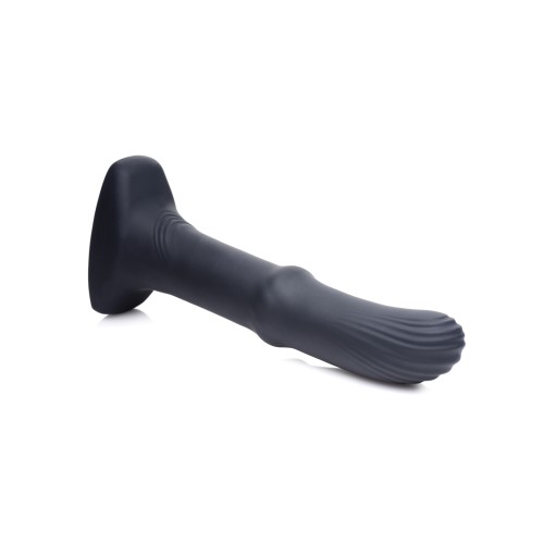 Vibrador de Silicona ThunderPlugs con Eje Deslizante y Control Remoto Negro