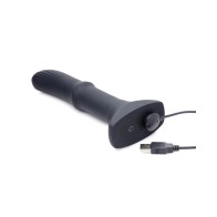 Vibrador de Silicona ThunderPlugs con Eje Deslizante y Control Remoto Negro