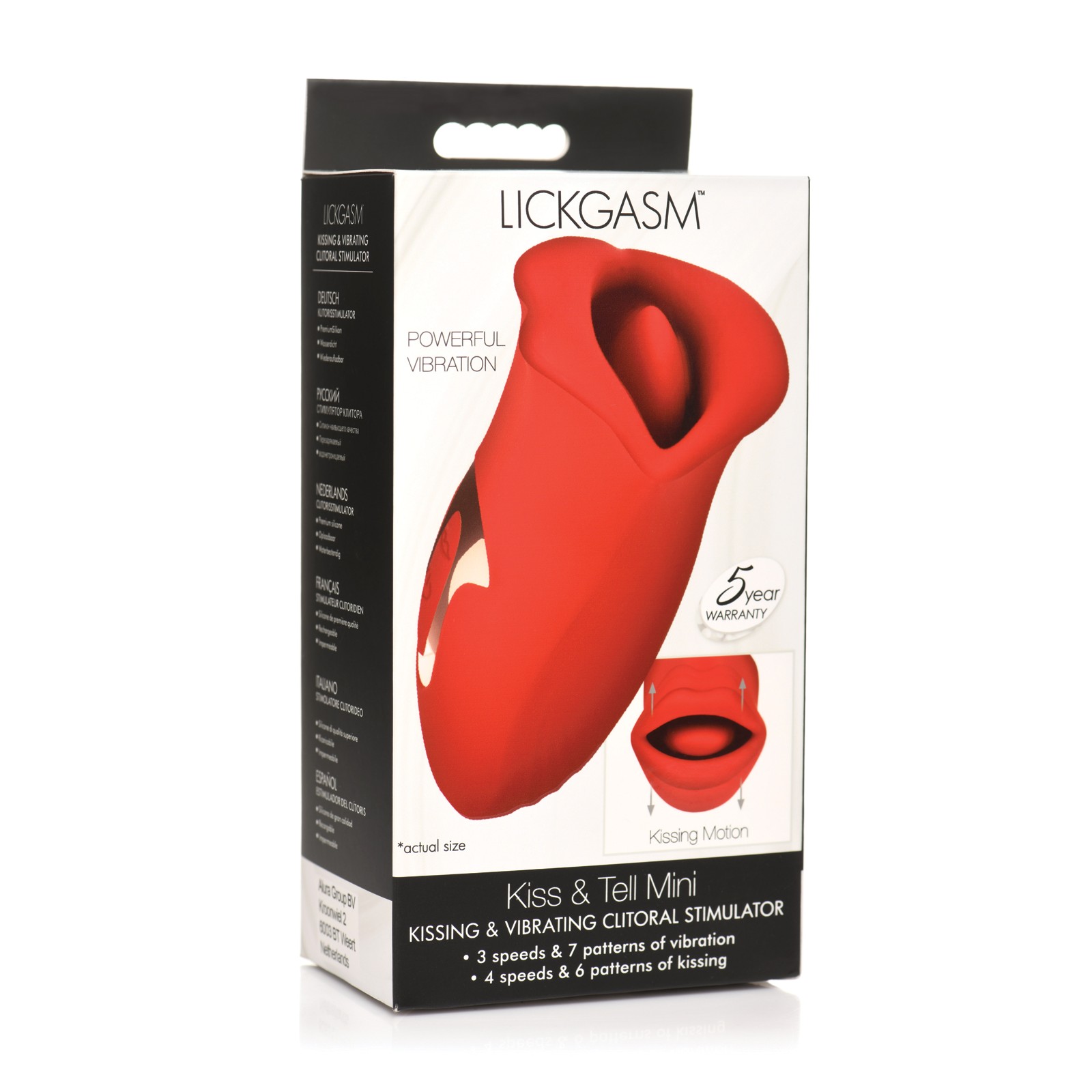 Shegasm Lickgasm Beso + Cuenta Estimulador Clitoriano de Silicona - Rojo