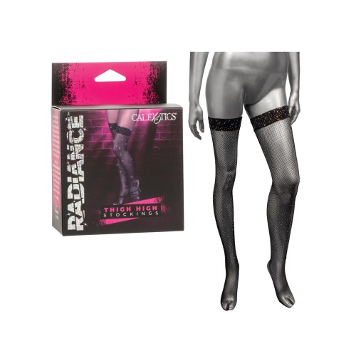 Radiance Thigh High Stockings - Black O/S