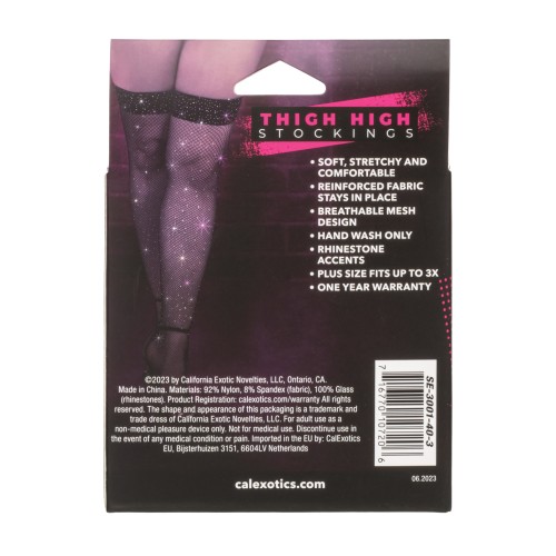 Radiance Plus Size Thigh High Stockings in Black