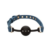 Ball Gag Denim Ride 'Em - Equipo de Bondage Elegante