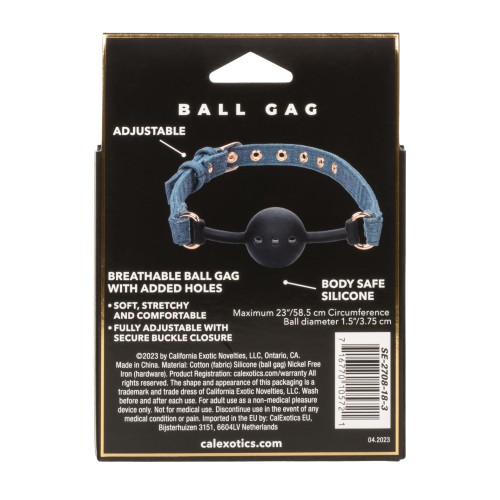 Ball Gag Denim Ride 'Em - Equipo de Bondage Elegante