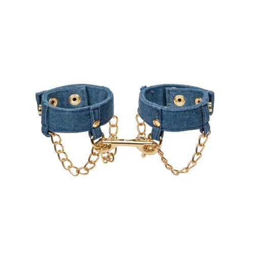 Premium Denim Wrist Cuffs for BDSM Play