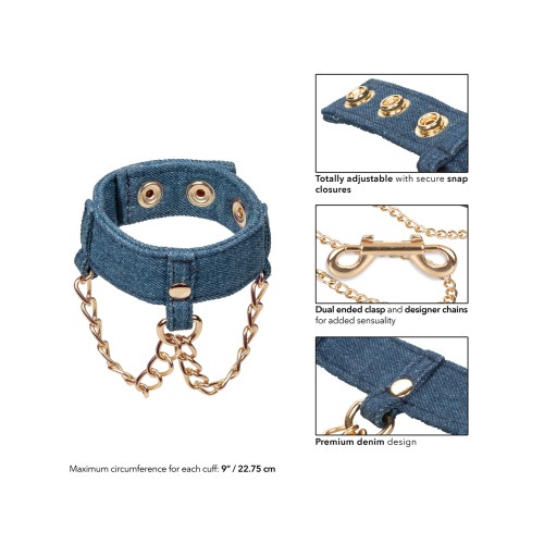 Premium Denim Wrist Cuffs for BDSM Play