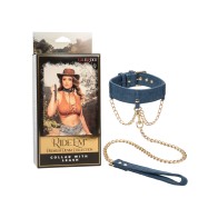 Ride Em Premium Denim Collection Collar with Leash