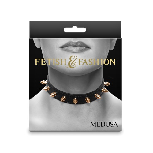 Collar Medusa Fetich Moda Negro - Diseño Ajustable