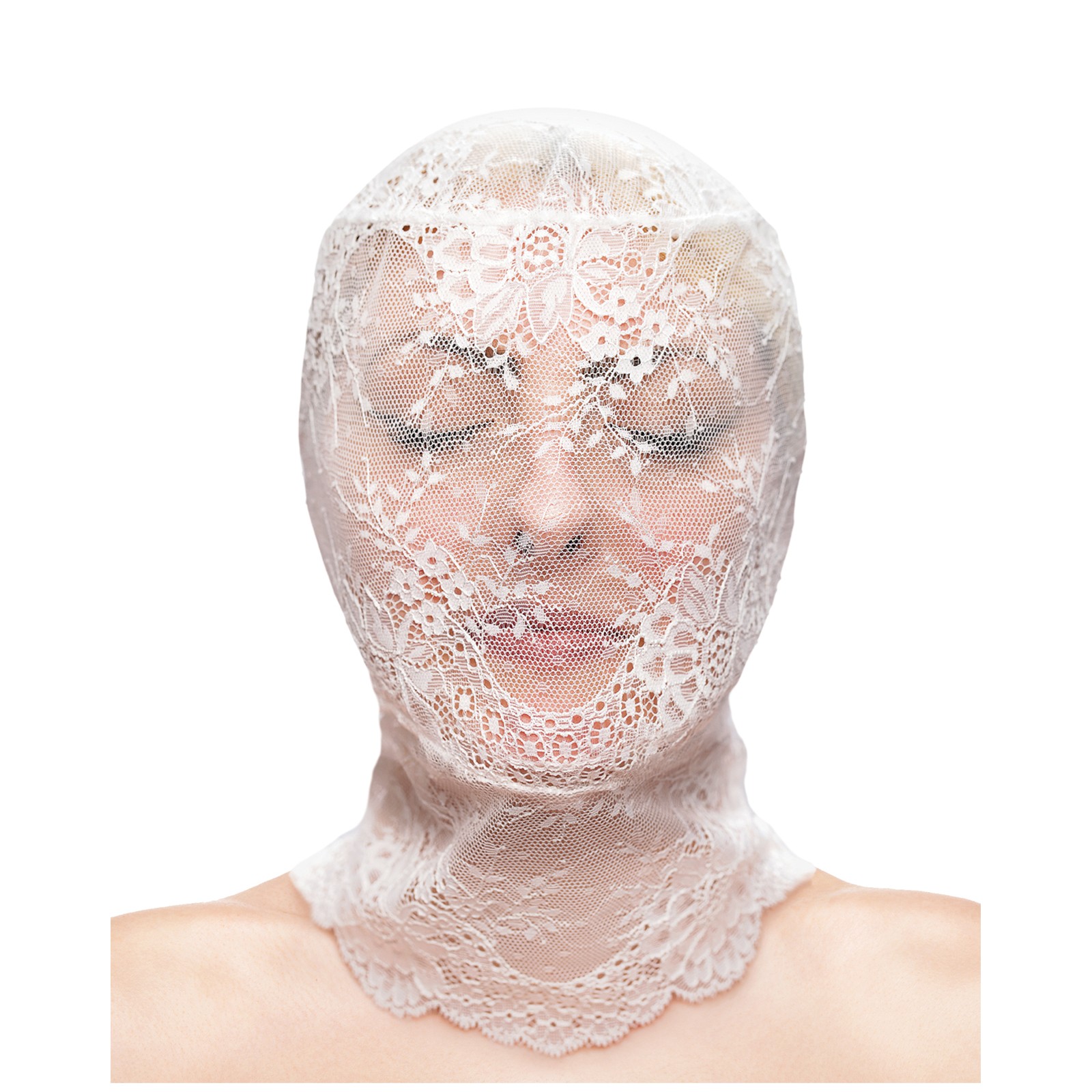 Fetish & Fashion Lace Hood White