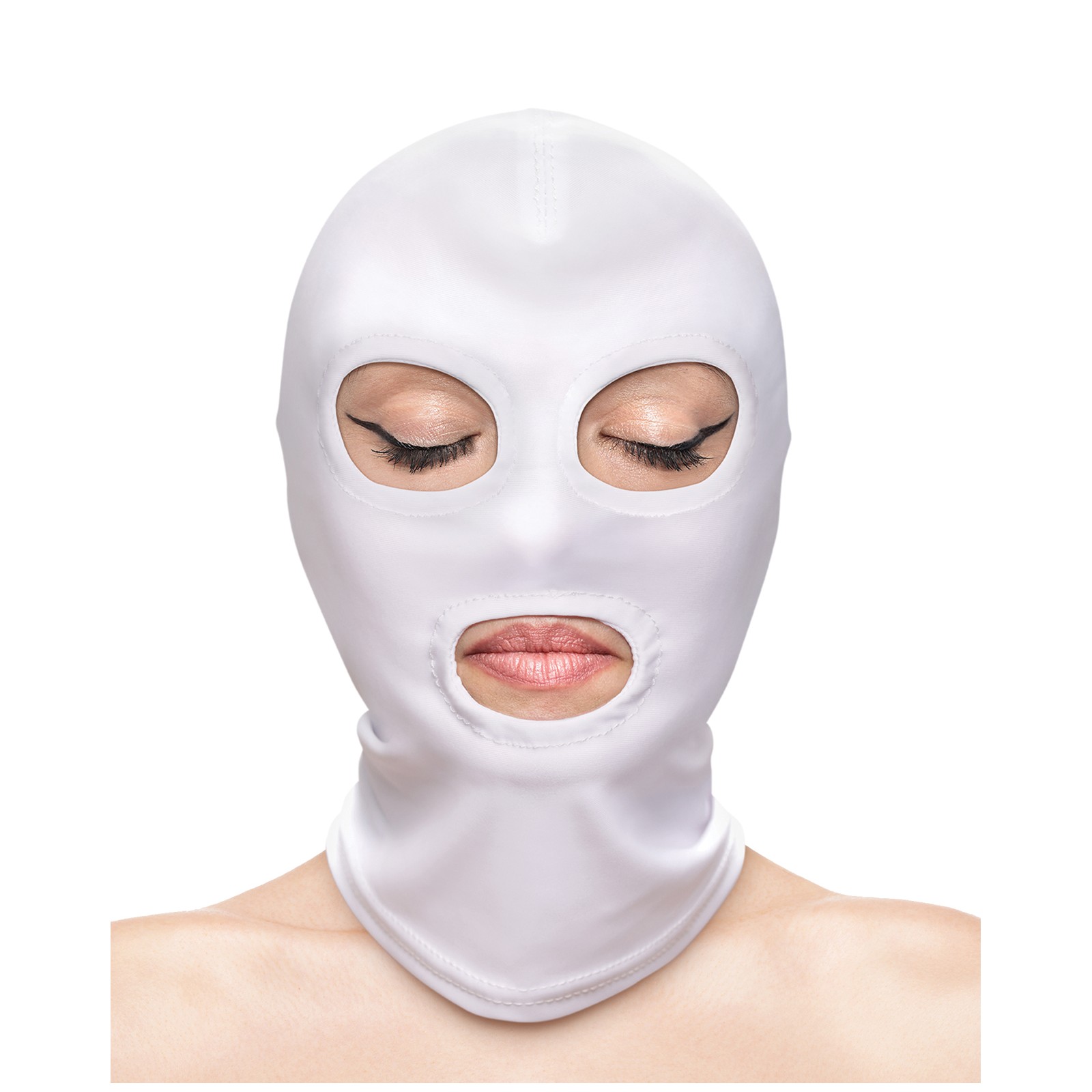 Fetish Fashion Eyes Mouth Hood White