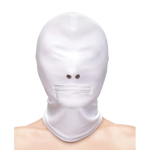 Fetish & Fashion Zippered Mouth Hood - White