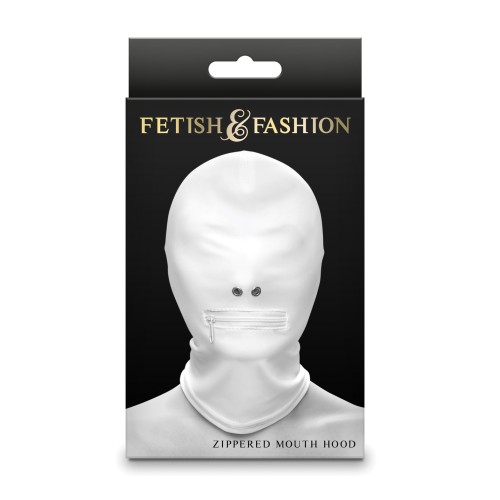 Fetish & Fashion Zippered Mouth Hood - White