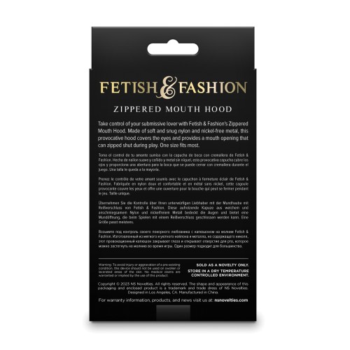 Fetish & Fashion Zippered Mouth Hood - White