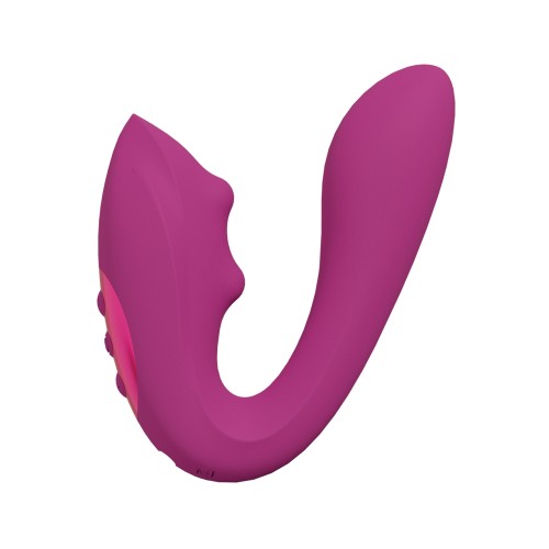 Vibrador de Acción Dual Yuki con Perlas Masajadoras - Rosa