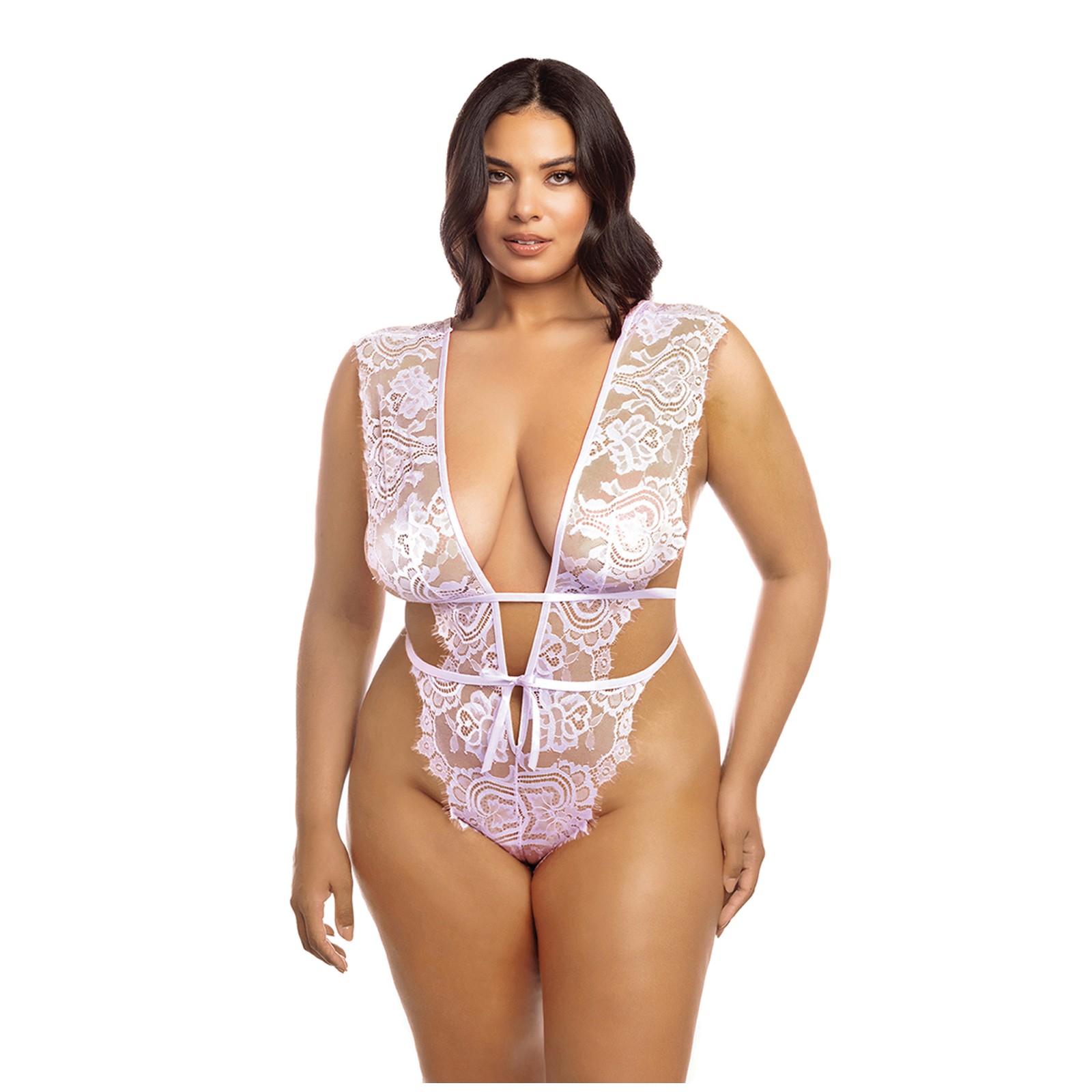 Imani Eyelash Lace Soft Cup Teddy - Pink 1X/2X