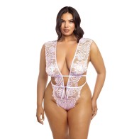 Imani Eyelash Lace Soft Cup Teddy - Pink 1X/2X