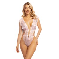 Imani Lace Soft Cup High Leg Teddy Pink