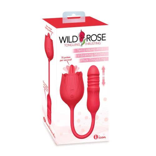 Wild Rose Licking Thrusting Vibrator Red