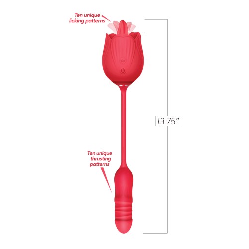 Wild Rose Licking Thrusting Vibrator Red