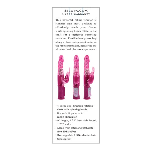 Selopa Rechargeable Rabbit Vibrator Pink