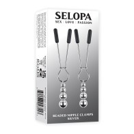 Selopa Beaded Nipple Clamps - Silver