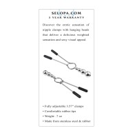 Selopa Beaded Nipple Clamps - Silver