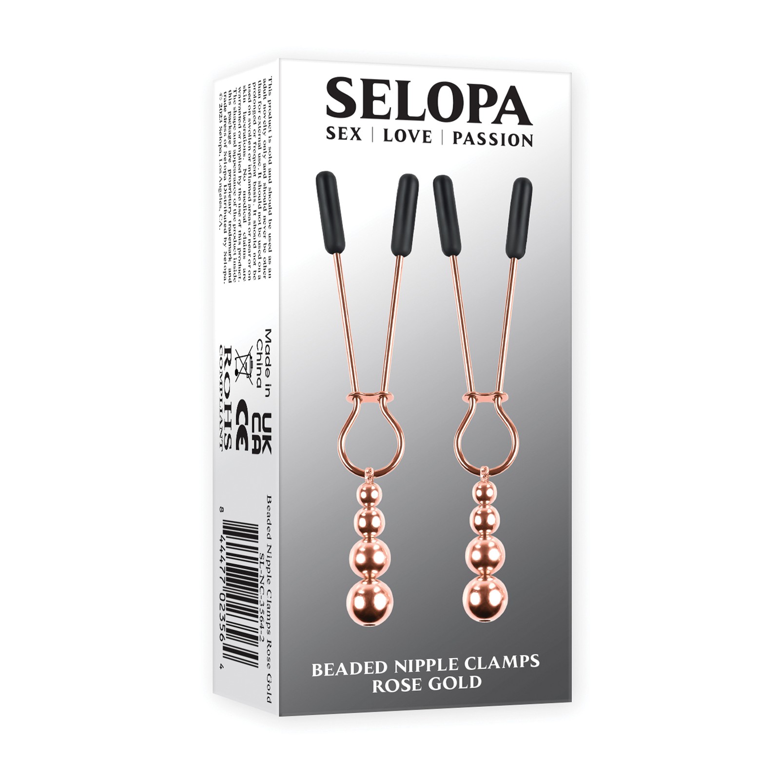 Selopa Beaded Nipple Clamps in Rose Gold