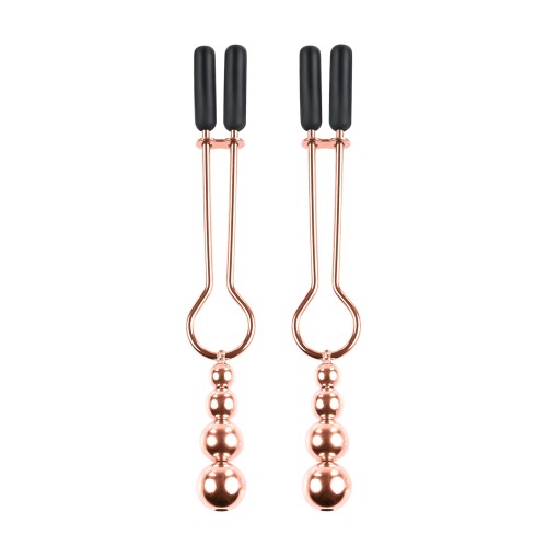 Selopa Beaded Nipple Clamps in Rose Gold