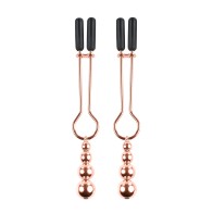 Selopa Beaded Nipple Clamps in Rose Gold