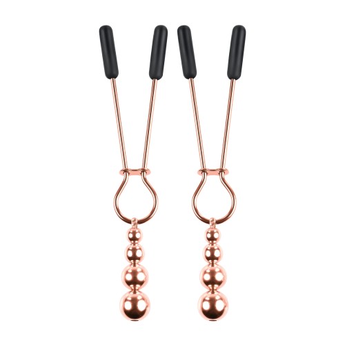 Selopa Beaded Nipple Clamps in Rose Gold