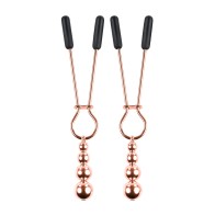 Selopa Beaded Nipple Clamps in Rose Gold