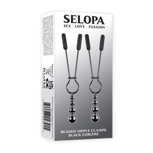 Selopa Beaded Nipple Clamps - Black Chrome