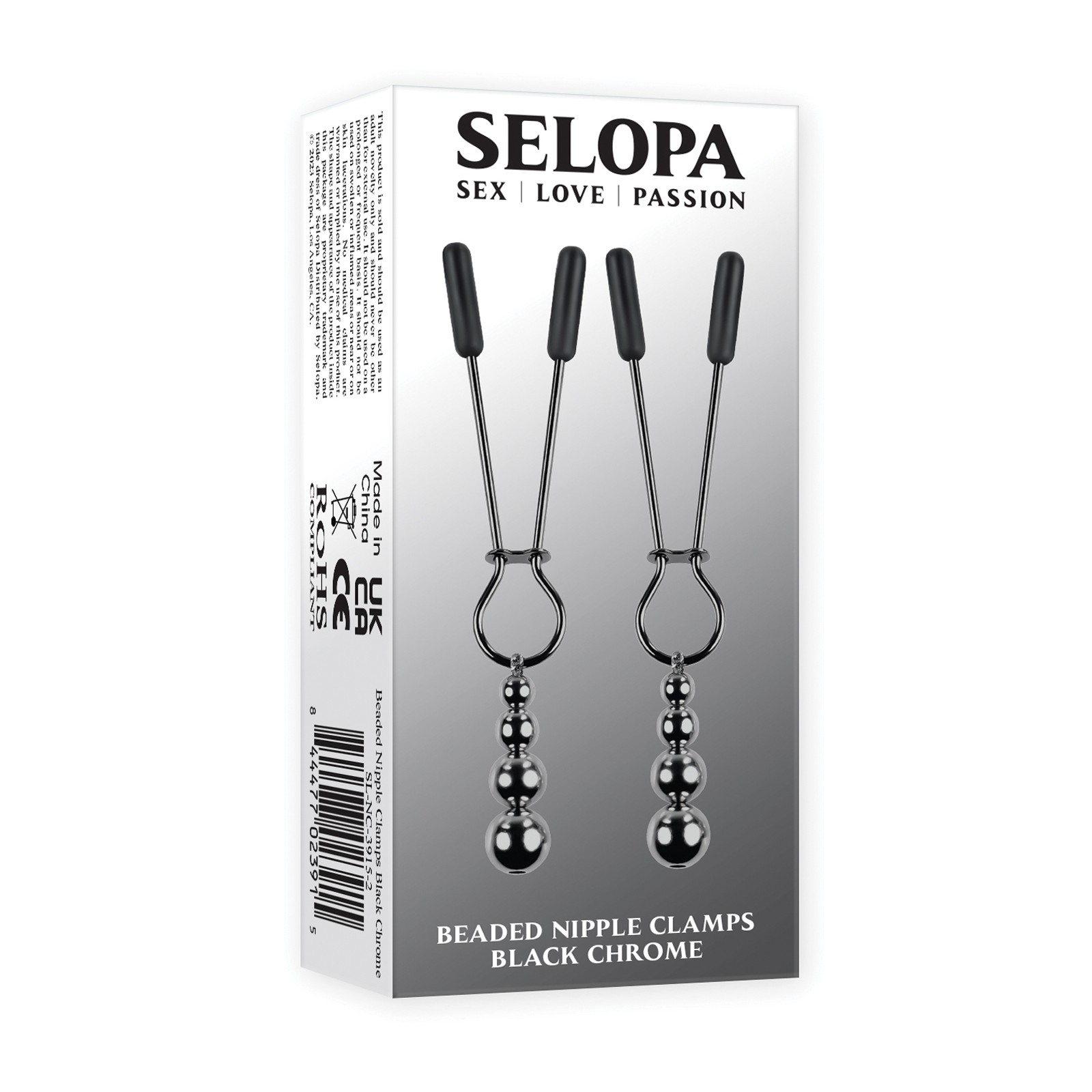 Selopa Beaded Nipple Clamps - Black Chrome