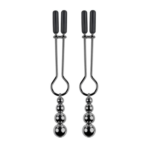 Selopa Beaded Nipple Clamps - Black Chrome