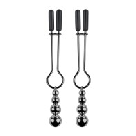 Selopa Beaded Nipple Clamps - Black Chrome