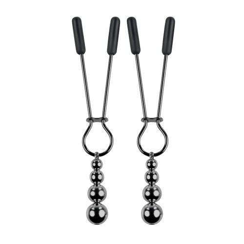 Selopa Beaded Nipple Clamps - Black Chrome